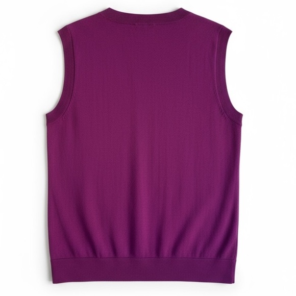 J. Crew Purple Sleeveless Sweater Cotton Tank Top Quiet Luxury Chic Layering S - Picture 4 of 6
